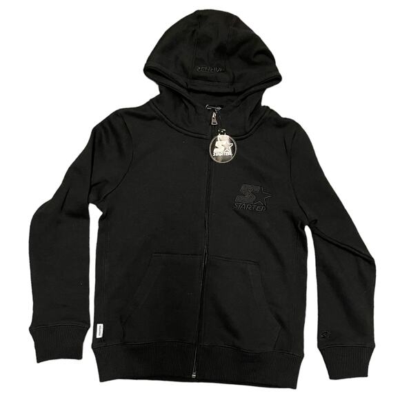 Starter Boys Black Zip Up Sweater Jacket Medium 12/14 NEW - Picture 1 of 4